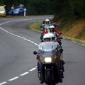 Motos devant l'échappée TDF 2011
