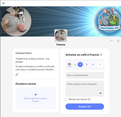 Ma page sur Buy me a Coffee