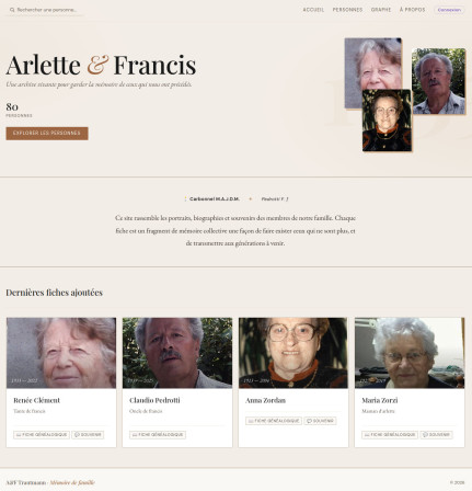 Capture écrans futures application de généalogie