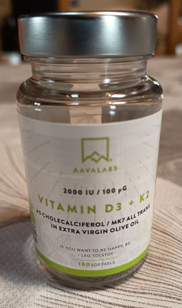 Flacon vitamines D et K2, janv. 2026